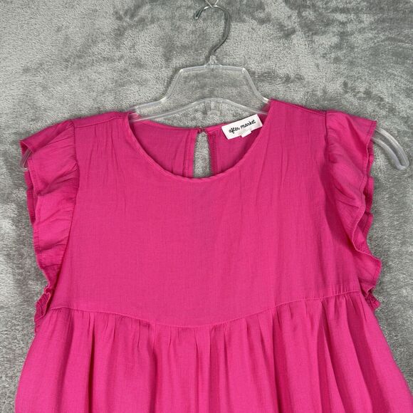 Pink Ruffled Mini Dress - Picture 4 of 8